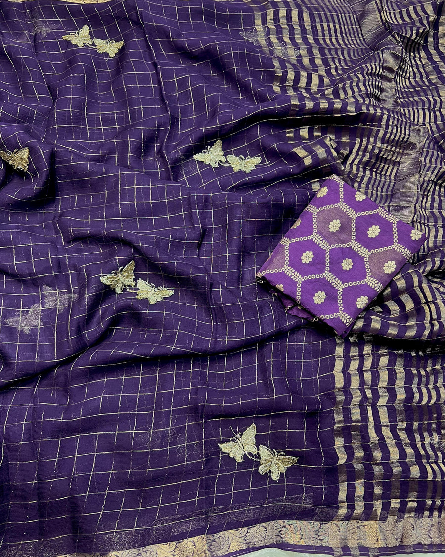 viscose Georgette saree