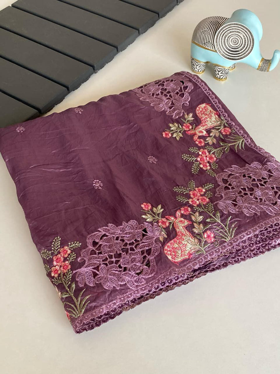 premium crush silk saree