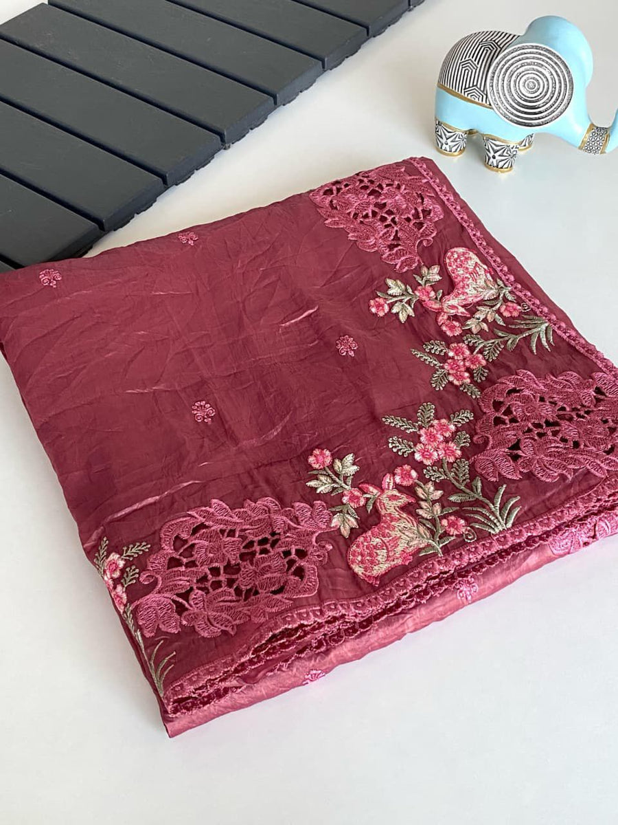 premium crush silk saree