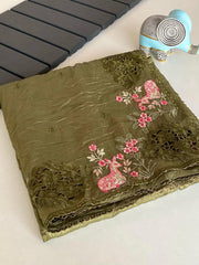 premium crush silk saree