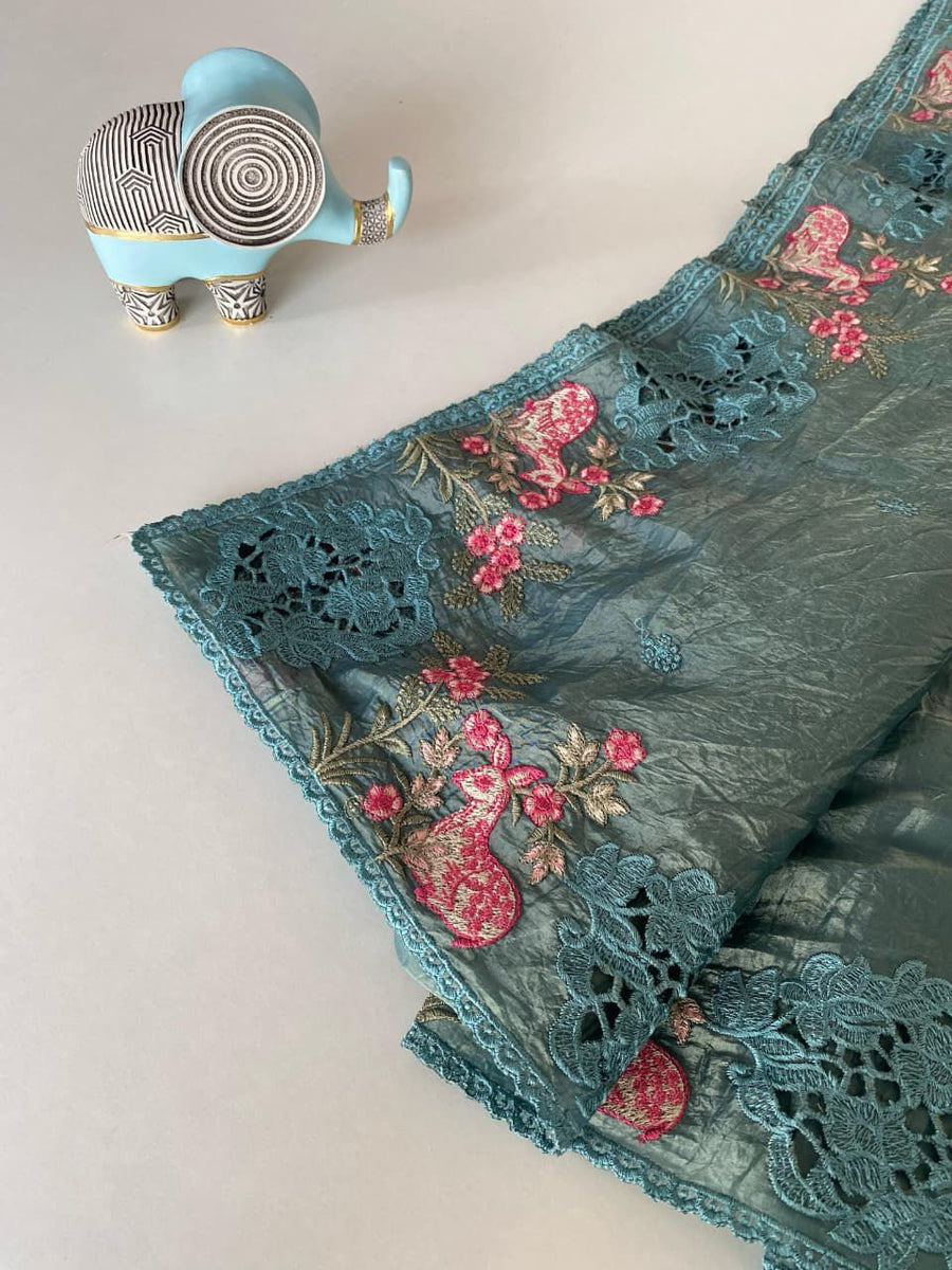 premium crush silk saree