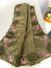 premium crush silk saree