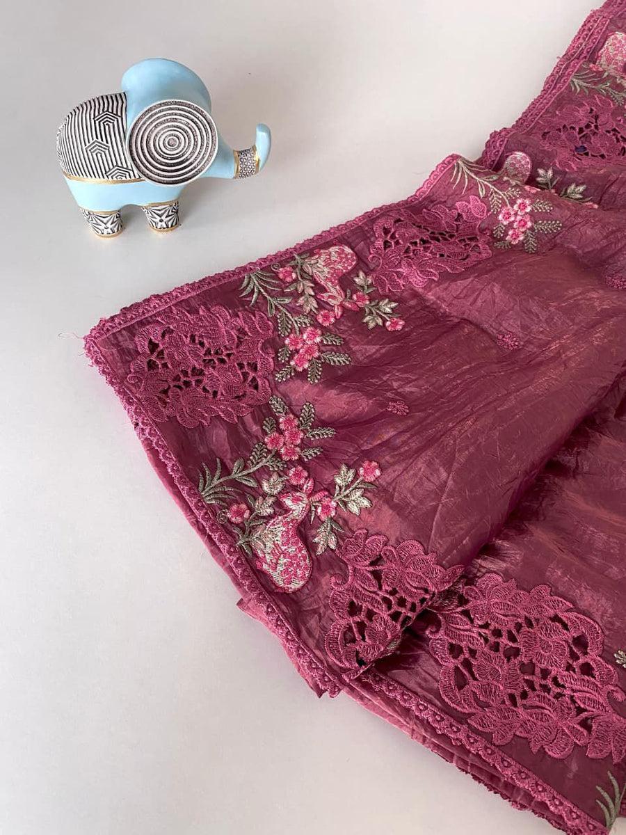 premium crush silk saree