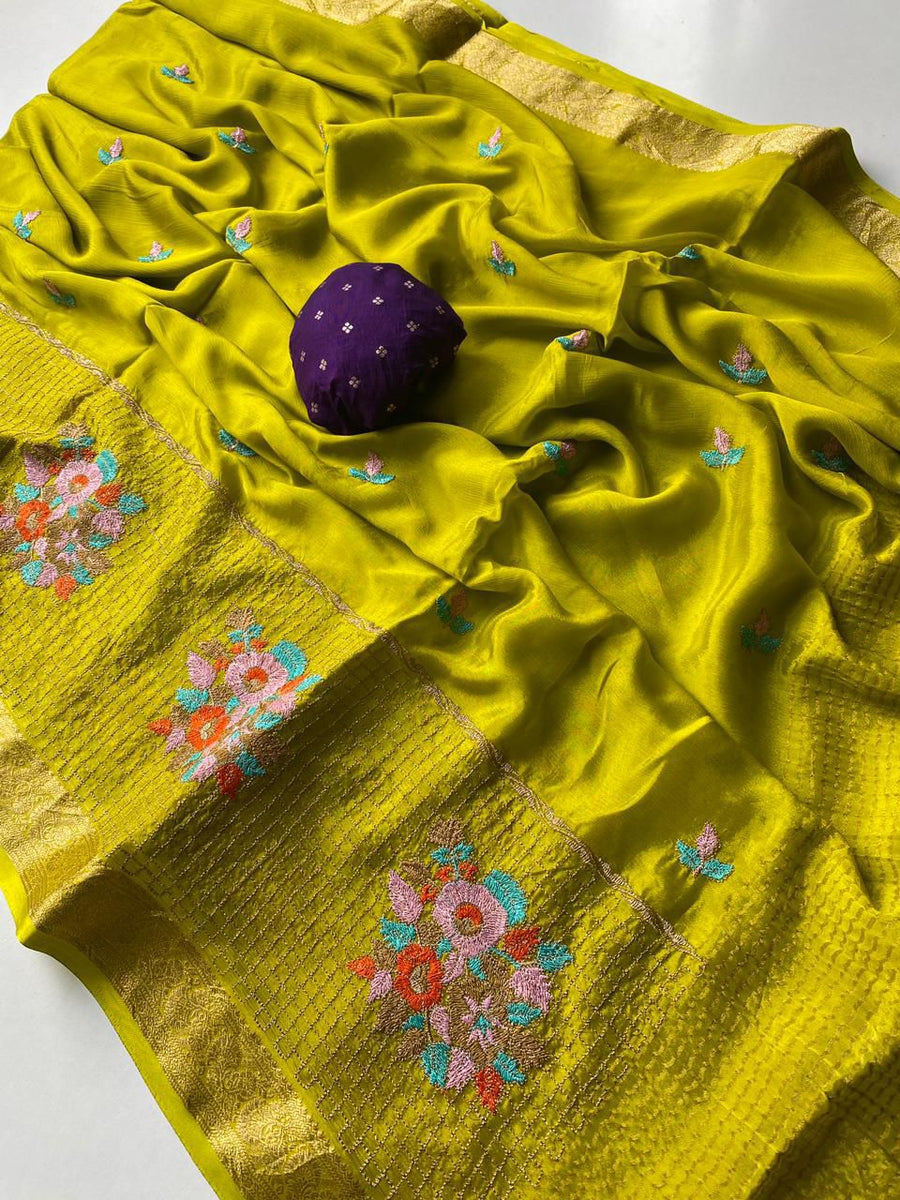 premium chinon chiffon sarees