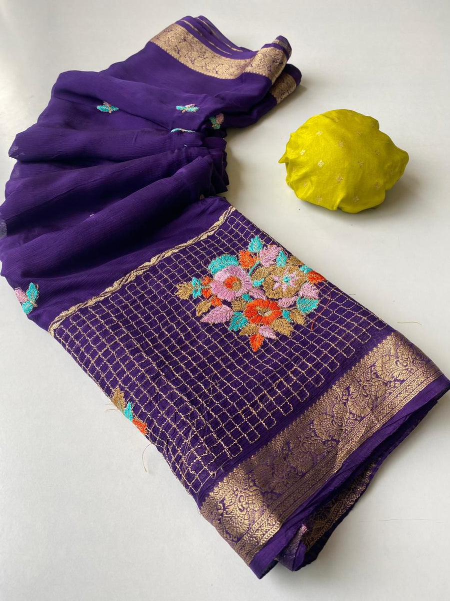 premium chinon chiffon sarees