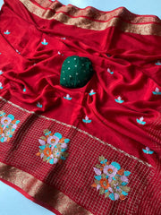 premium chinon chiffon sarees