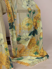 floral printed georgette saree