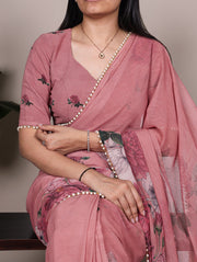 floral printed georgette saree