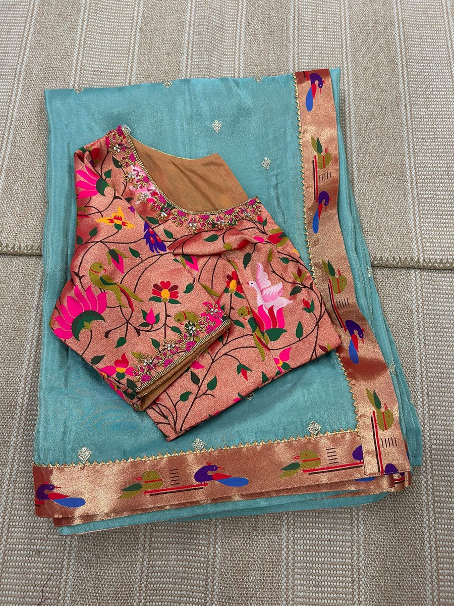 tissue georgette saree