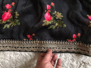 pure georgette silk saree