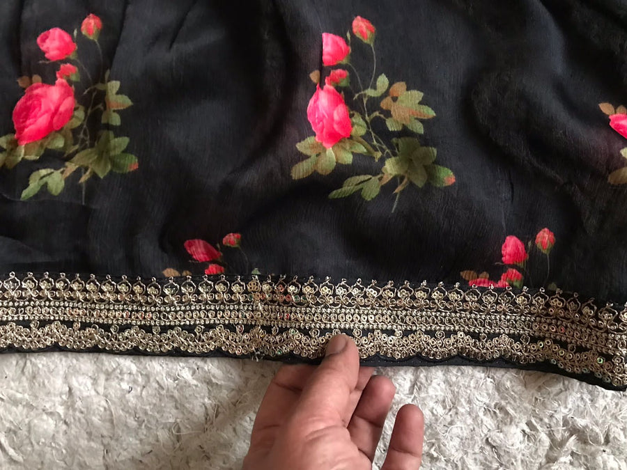 pure georgette silk saree