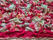 Rani Pink Premium Pure Chinnon Silk Saree