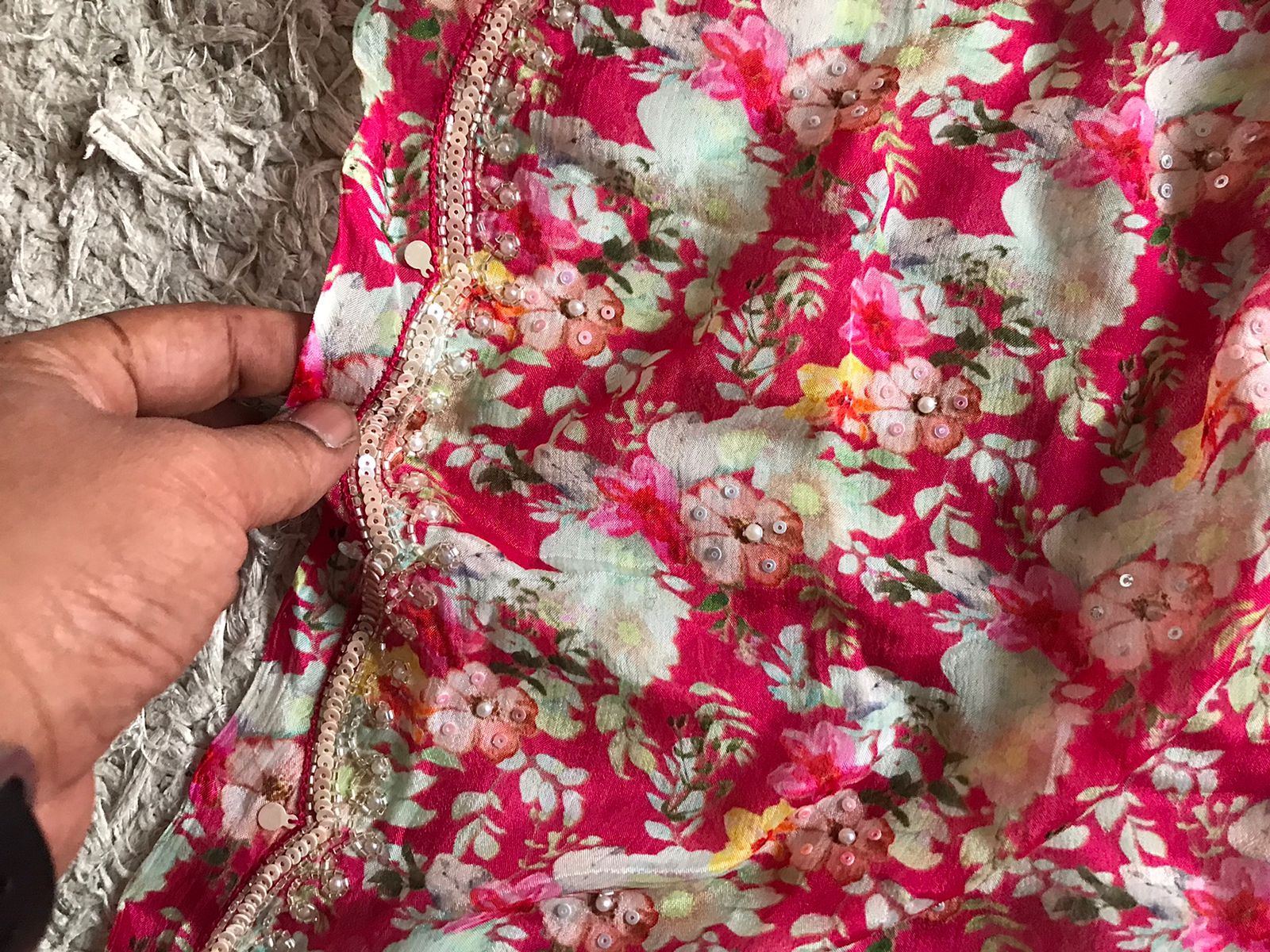 Rani Pink Premium Pure Chinnon Silk Saree