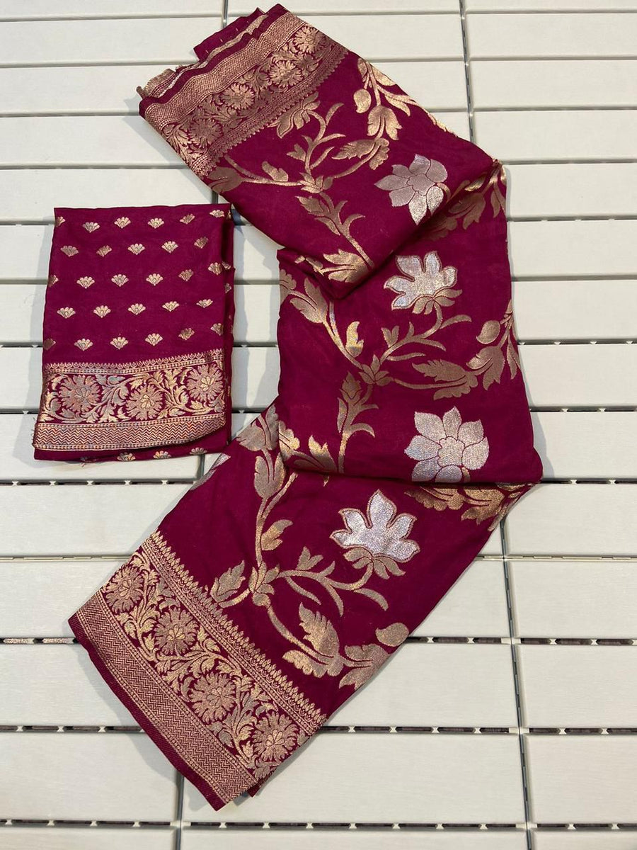 Pure Soft Khadi Georgette Silk Saree