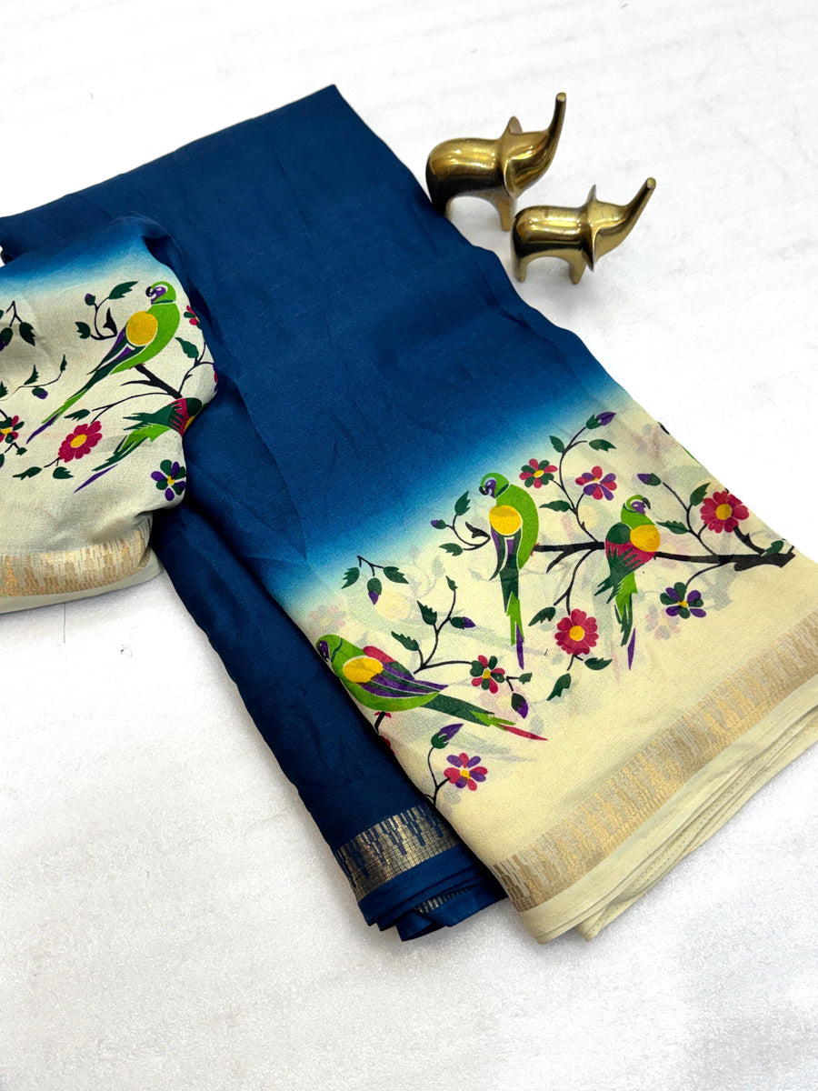 Elegant georgette print saree