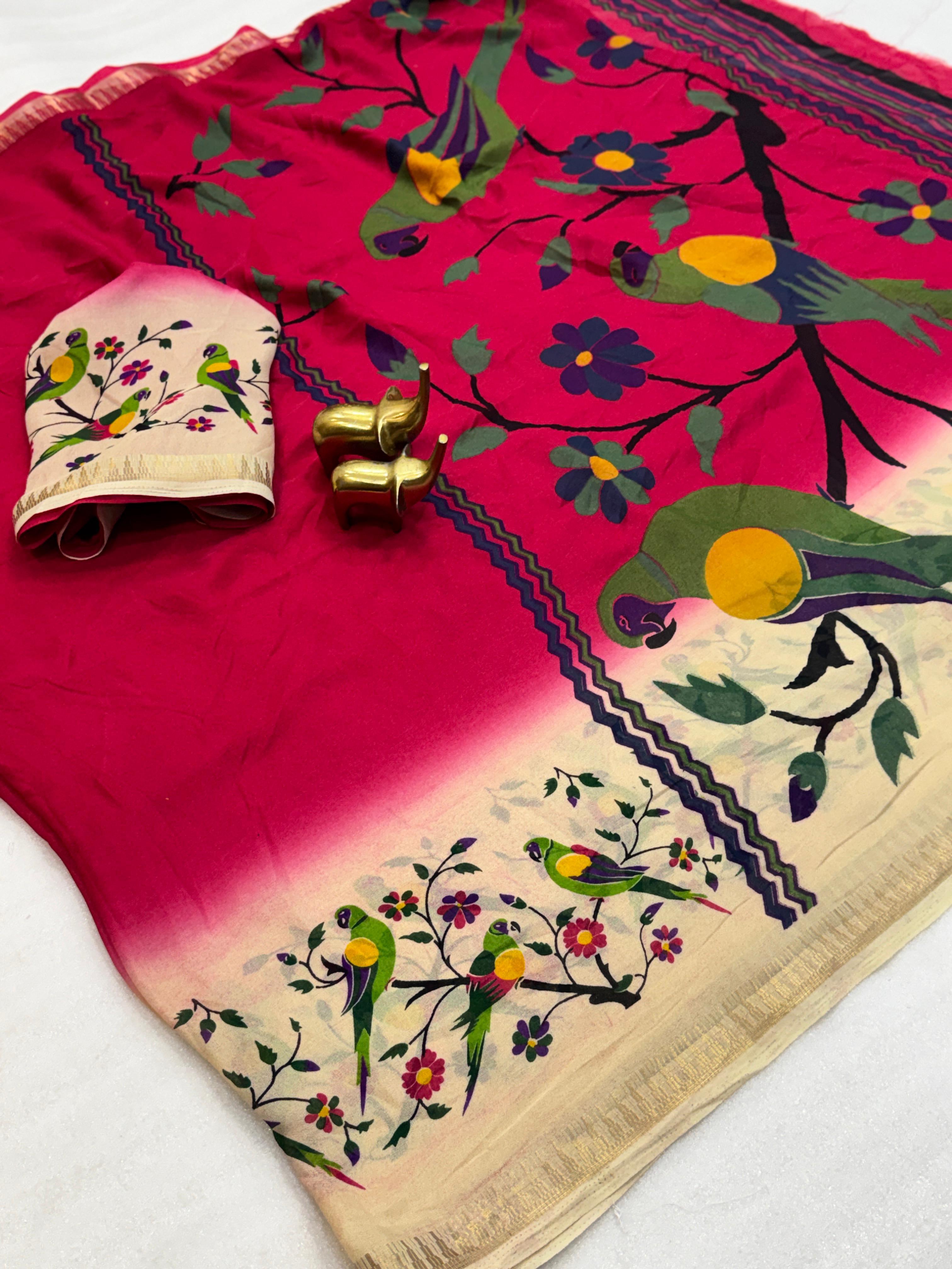 Elegant georgette print saree