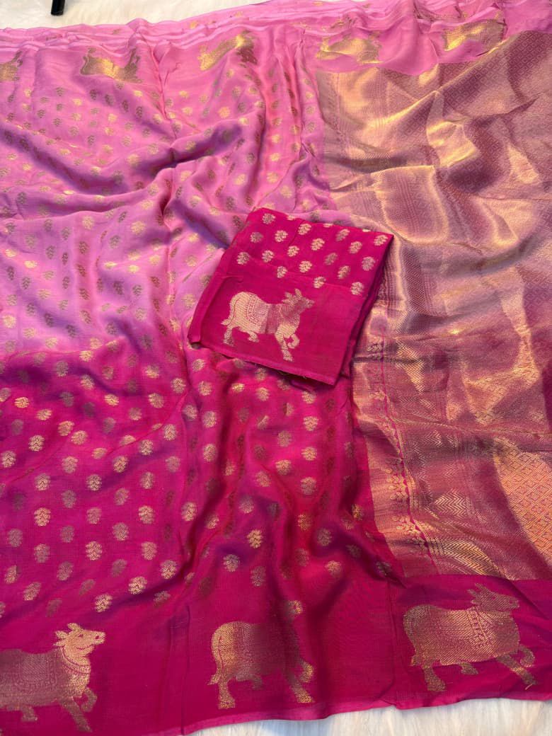 Pure viscose Russian dola saree