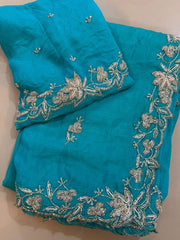 pure chinnon saree