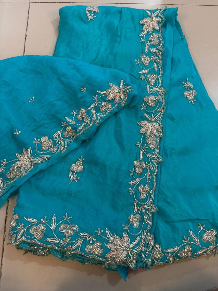 pure chinnon saree