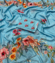 pure soft chinon silk saree