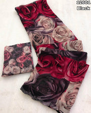 floral printed chiffon saree