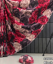 floral printed chiffon saree