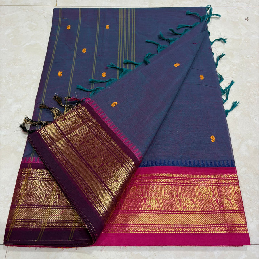 Ganga Jamuna fancy handwoven Butta sarees
