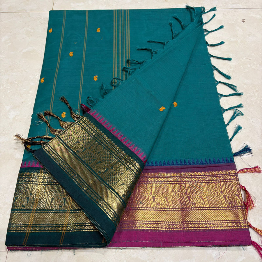 Ganga Jamuna fancy handwoven Butta sarees