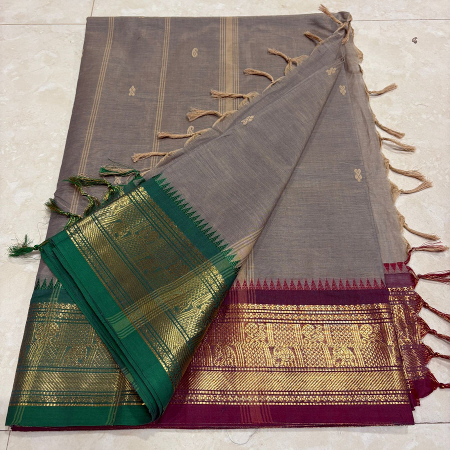 Ganga Jamuna fancy handwoven Butta sarees