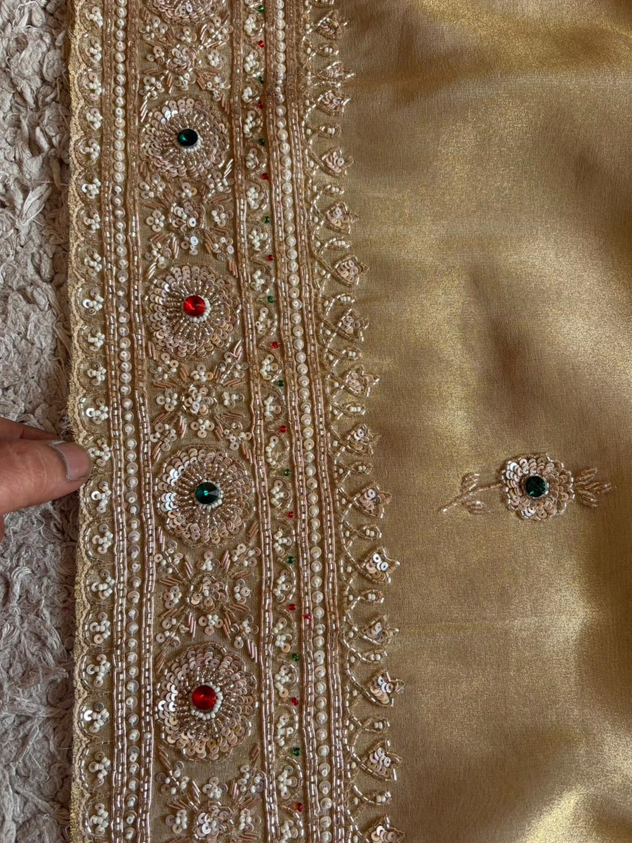 Premium Pure Zari Banarasi Tissue Silk Saree