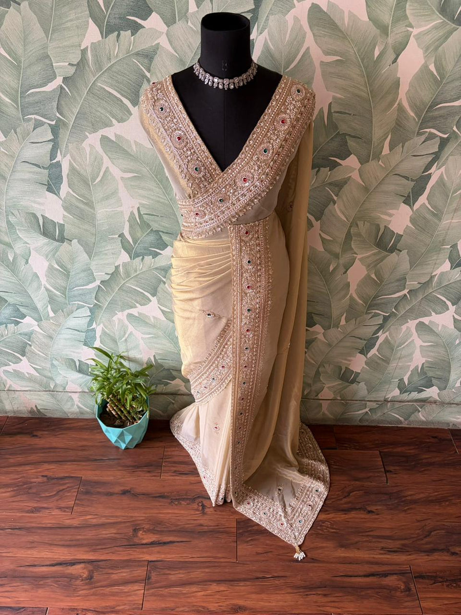 Premium Pure Zari Banarasi Tissue Silk Saree