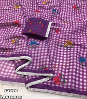 soft linen chex design digital print blouse