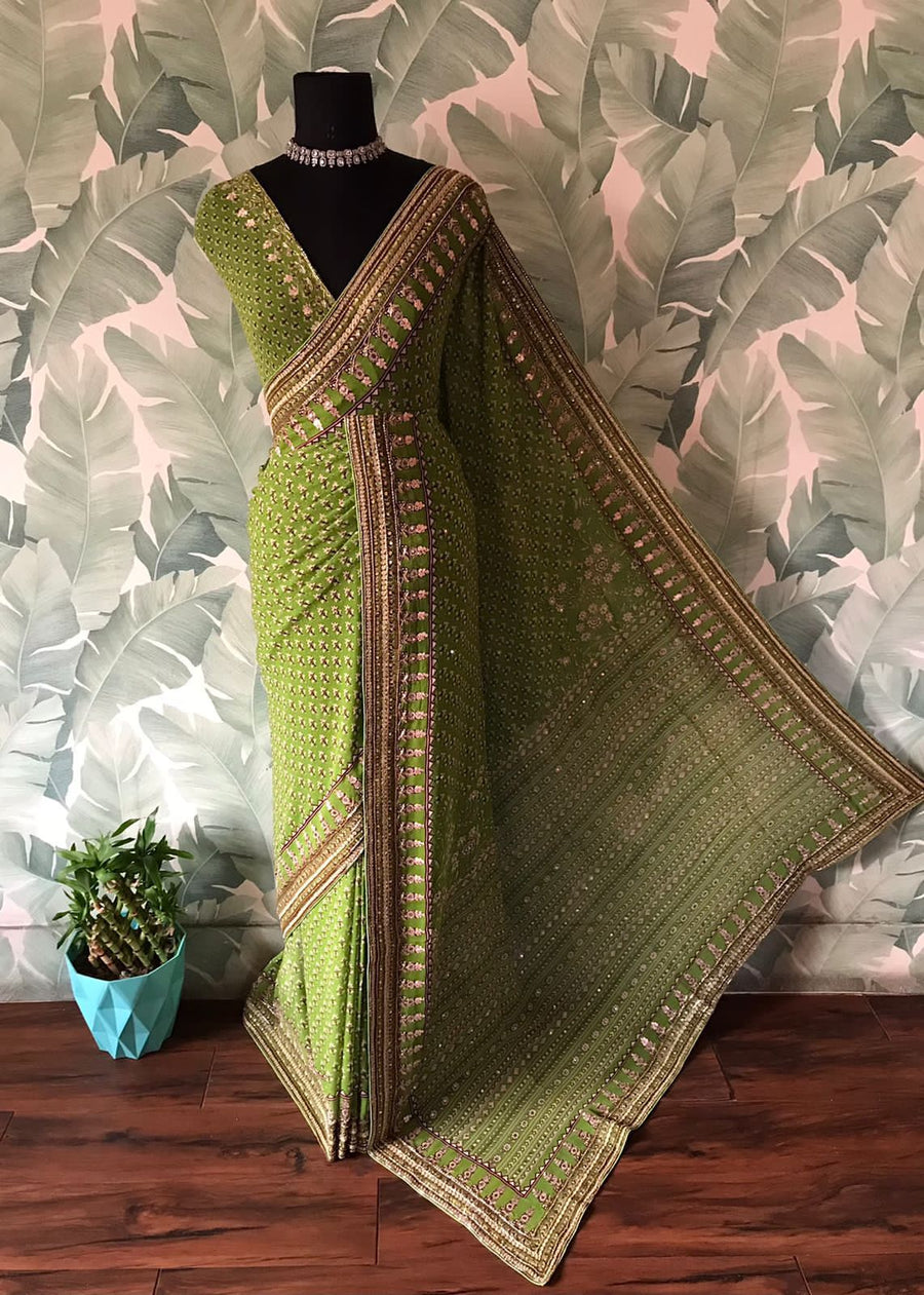 pure Georgette silk saree