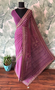 pure Georgette silk saree