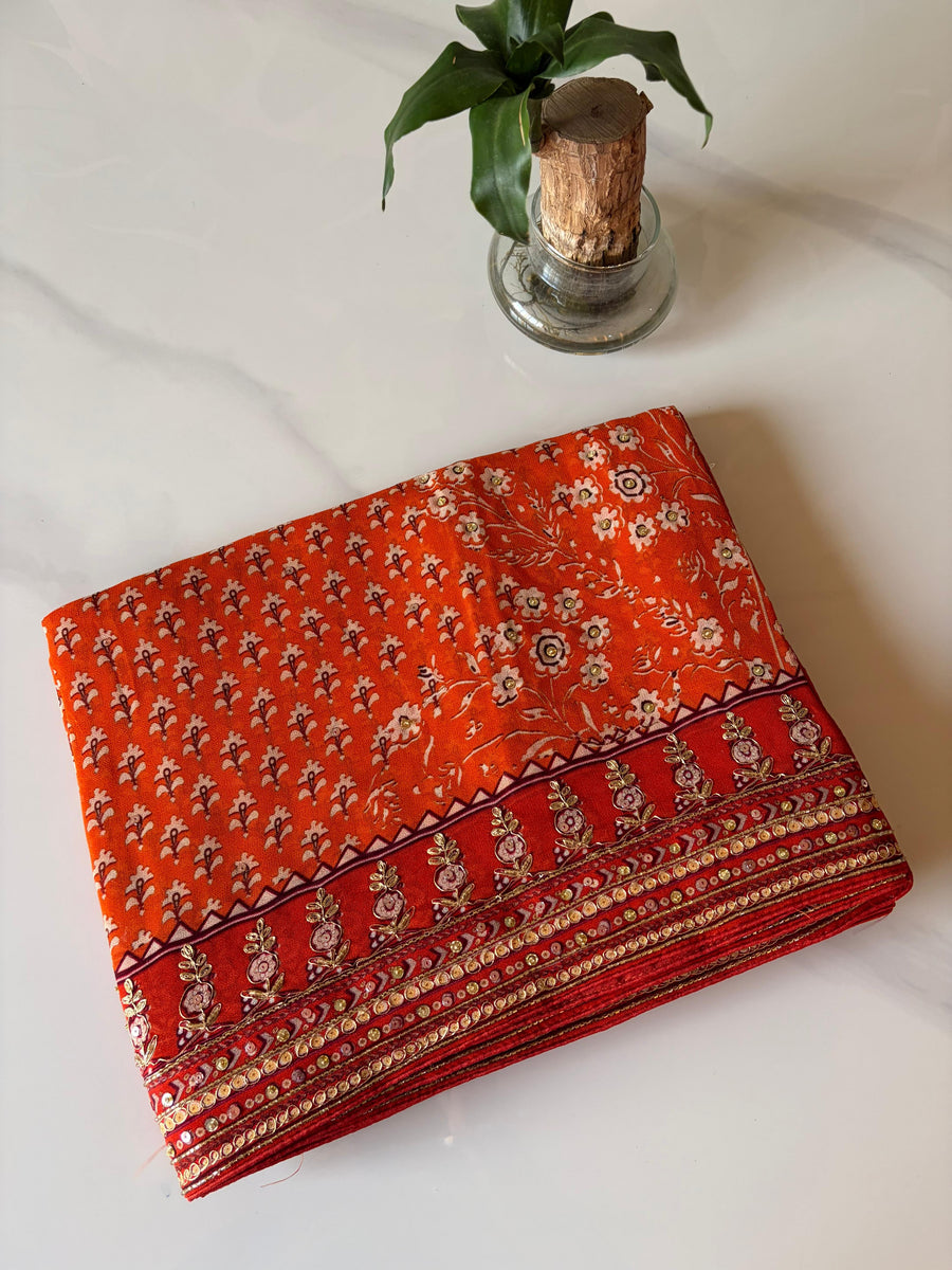 pure Georgette silk saree