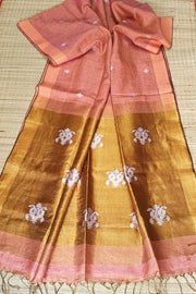 linen enhanced  zari weaving work