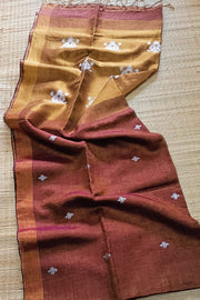 linen enhanced  zari weaving work