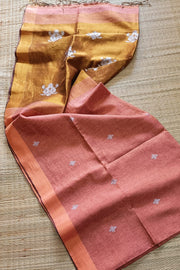 linen enhanced  zari weaving work