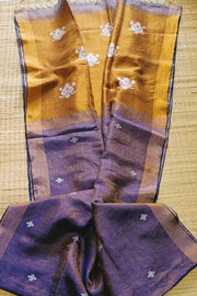 linen enhanced  zari weaving work