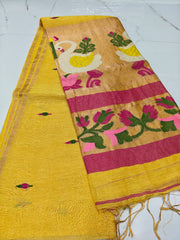 Pure linen jamdami saree
