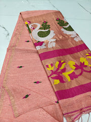 Pure linen jamdami saree