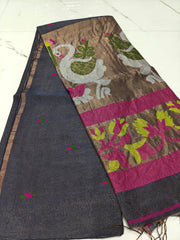Pure linen jamdami saree