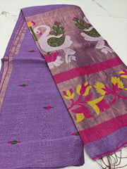 Pure linen jamdami saree
