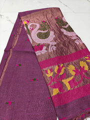 Pure linen jamdami saree