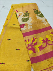 Pure linen jamdami saree