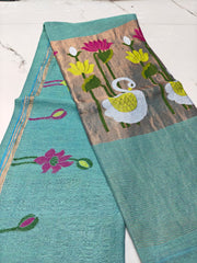 Pure linen jamdami saree