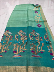 Pure linen Jamdhani saree