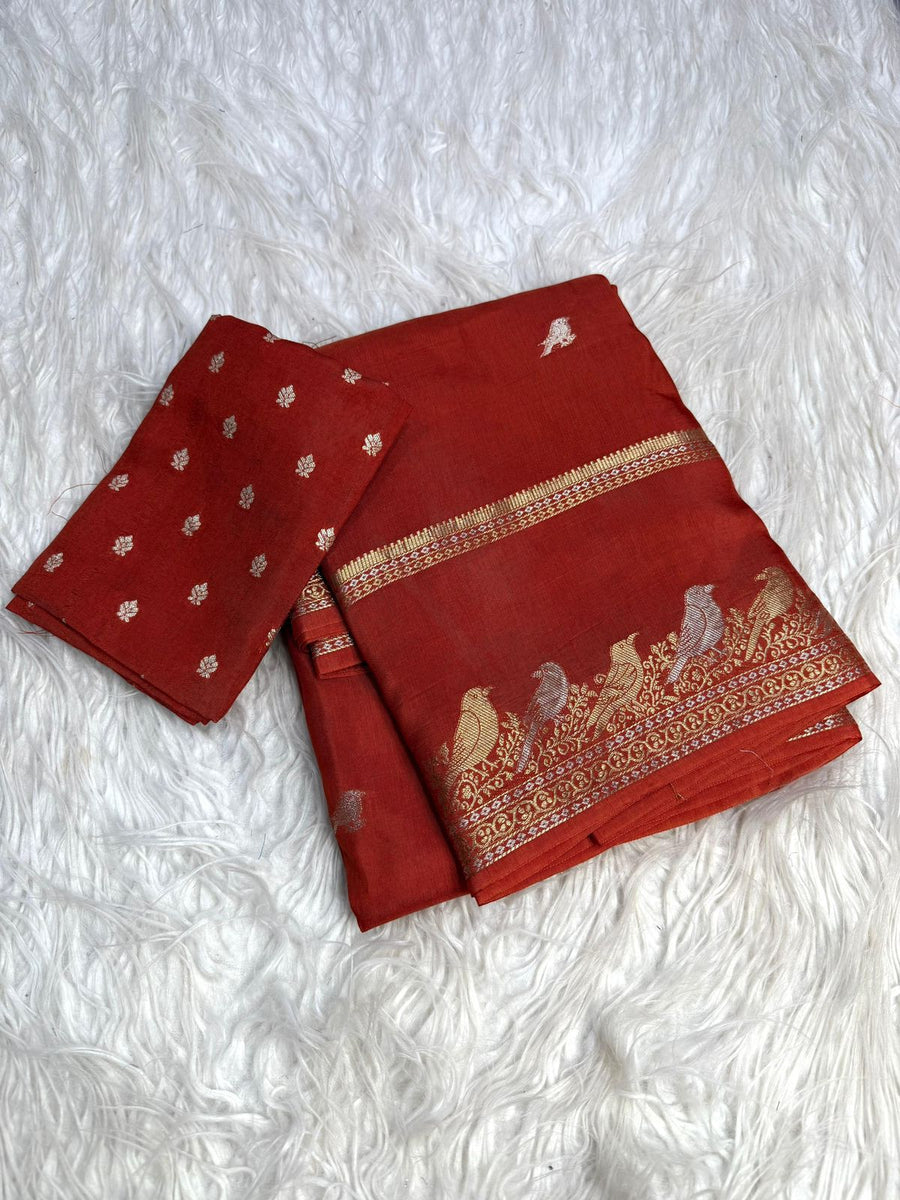 double zari parrot motifs