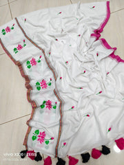 embroidery cotton saree