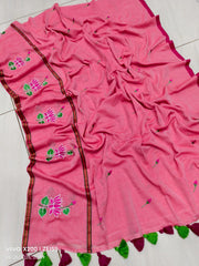 embroidery cotton saree